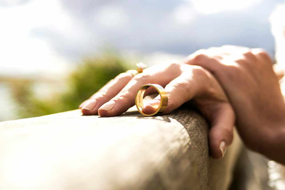 Divorce settlement guidance in Jacksonville, Jacksonville Beach, and Neptune Beach—wedding ring resting on a hand, symbolizing separation and the importance of securing a fair divorce settlement that protects your financial future and legal rights.