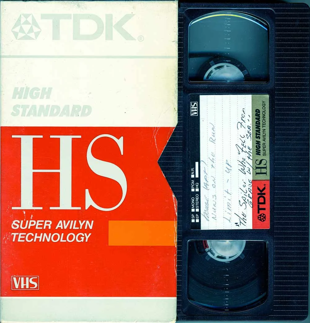 VHS tape and analog media preservation—highlighting the importance of converting old video formats like VHS, 8mm film, and camcorder recordings into digital files to protect family memories from deterioration and outdated playback technology.